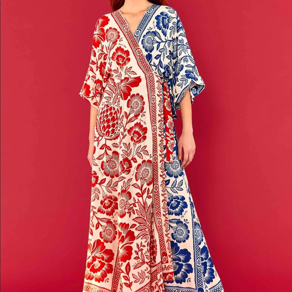 Farm Rio Garden Print Wrap dress